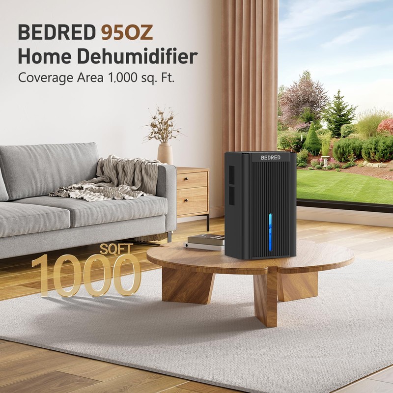Dehumidifier, 95OZ Dehumidifier for Home 1000 Sq.Ft - Quiet with