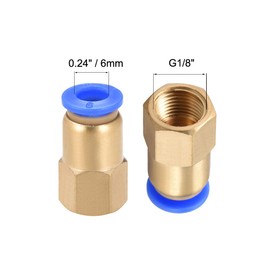 sourcing map Push to Connect Tube Fitting Adapter 6mm Tube OD x G1/8" Female Straight Pneumatic Connecter Connect Pipe Fitting 5pcs