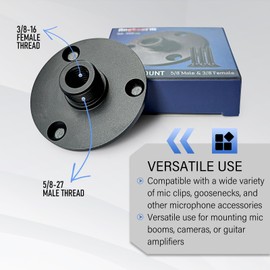 Angksorm NA-500 Microphone Flange Mount with 5/8-27 Male and 3/8-16 Female Thread - 2PCS