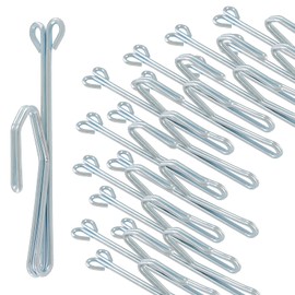 Cionyce 32 Pcs Metal Drapery Hooks Silver Curtain Pins 3" Slip on Drapery Hooks Pleat Hooks for Drapes,Window Curtain, Door Curtain