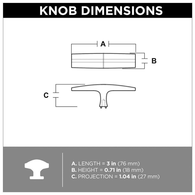 Liberty Curved Groove Bar Knobble 3 in. (76 mm) Modern