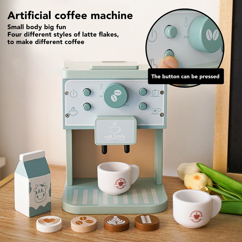 Coffee Maker Toy Fun Early Education Simulation Milk Cups Round