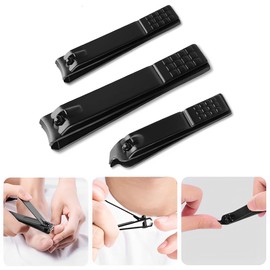 Cortaúñas 3 Piezas, Corta Uñas Adulto, Cortaúñas de Acero Carbono para Uñas, Juego de Cortaúñas, Cortaúñas para Uñas y Uñas de Los Pies