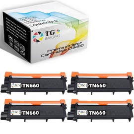 TG Imaging (4 Black Set) Compatible DR630 Toner Cartridge Replacement for Brother TN660 Toner for HL-L2300D HL-L2360DW HL-L2320D HL-L2380DW MFC-L2707DW DCP-L2520DW DCP-L2540DW Printers
