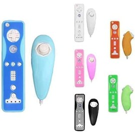 Silicone Rubber Case Protective Soft Gel Cover Skin Shell for Wii Remote Controller for Wii Nunchuk Joystick Silicone Case (Pink)