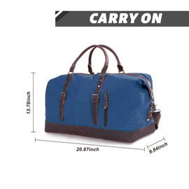 Weekender Travel Bag for Men & Women, Large Overnight Duffle Carry On Bag with Easy-Grip Handles, Gym Tote for Work, Weekend Trips, Sports (Blue)