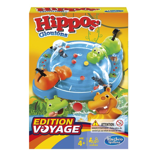Hasbro Gaming Hippos Gloutons édition Voyage, Jeu de société 4 Ans to 99 Ans