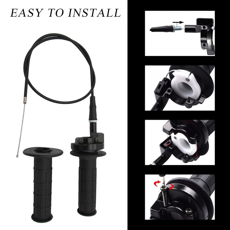 Yourkar Twist Throttle Accelerator Handle Grips, Throttle Cable Kit for