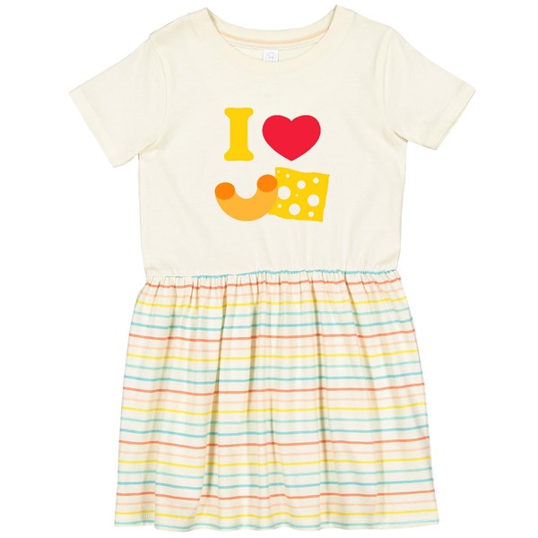 inktastic I Heart Mac and Cheese Toddler Dress 2T Natural