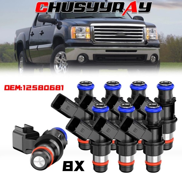 CHUSYYRAY 8Pc 12580681 Fuel Injectors For Chevy Silverado Avalanche Tahoe