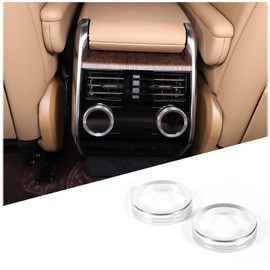 Heutamo Center Console Air Conditioner Switch Knob Cover Compatible with Land Rover Range Rover Sport/Vogue 2023 2024, Car Air Conditioner Volume Knob Protection Ring Accessories (Silver, 2PCS)