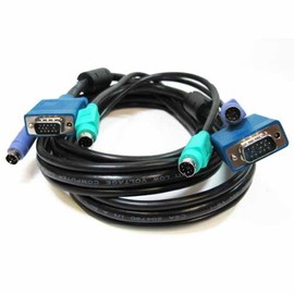 SF Cable, 3-in-1 Universal HD15 VGA + PS/2 KVM Cable Black (6 Feet)