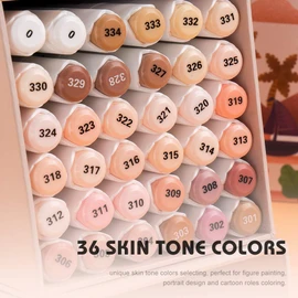 Arrtx Skin Tone Markers, ALP 36 Dual Tip Skin Color Markers, Alcohol Based Art Markers Pen Skin Markers for Portrait Illustration Sketching Drawing Coloring