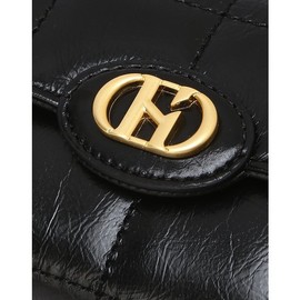 Hazzys (대구신세계)H20크링클 블랙 퀼팅 소가죽 3단 반지갑 HIWA5E759BK H20 Crinkle Black Quilted Cowhide 3-Fold Wallet HIWA5E759BK