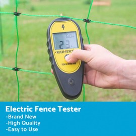 ALL IN RED BOX Fence Testers Electric Fence Tester Fence Voltmeter Voltage Tester with LCD Display Fault Finder for Livestock 20V-15000V Fence Gardening Tools