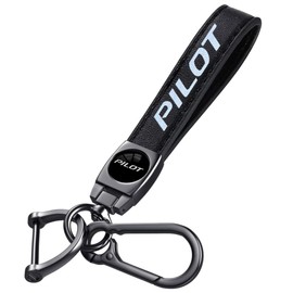 HUIANTS - Llavero de piel negro para coche, llavero de metal compatible con accesorios Honda PILOT, llavero de regalo familiar para propietarios de pilotos (para PILOT), Para piloto, Medium