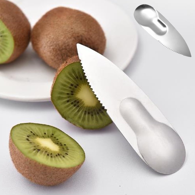 2 Pack Kiwi Spoon Knife, 2-in-1 Stainless Steel Fruit Cutter