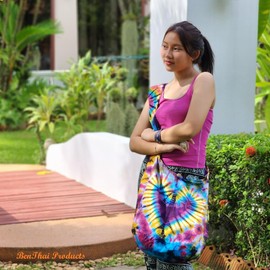 BTP! Tie Dye Sling Crossbody Shoulder Bag Purse Cotton Bohemian - Heart VY4