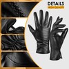 Genuine Sheepskin Leather Gloves for Women, Winter Warm Touchscreen Texting