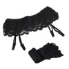 EROSPA® Sexy Suspender Belt and Suspender Stockings Set S/M (Black)