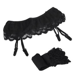 EROSPA® Sexy Suspender Belt and Suspender Stockings Set S/M (Black)