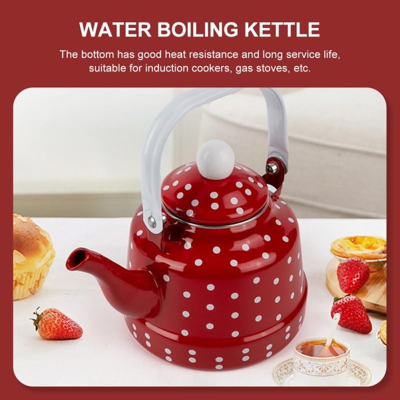 DOITOOL Vintage Tea Kettle 1.1 L Enamel Tea Kettle with