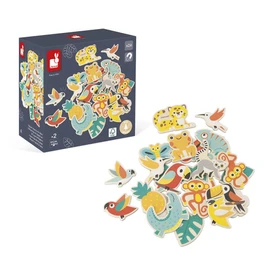 Janod - 24-Piece Magnetic Set Tropical - Wooden Toddler Toy - Magnetic Toy - Motor Skills and Fantasy - FSC Certified - From 2 Years, J08274