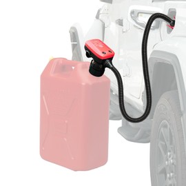 KEMIMOTO Fuel Transfer Pump with Automatic Shut-Off Sensor, Rechargeable Transfer Pump Portable 41" Hose with 3 Can Adapters, 3.2 GPM Gas Can Pump for Oil, Diesel, Gasoline