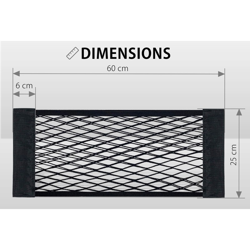 MyGadget 2 x Car Boot Mesh Bag Velcro [25 x