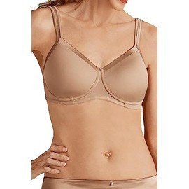 AMOENA Women's Lara Satin Pocketed Seamless Wire Free Tshirt Bra, Nude, 40B