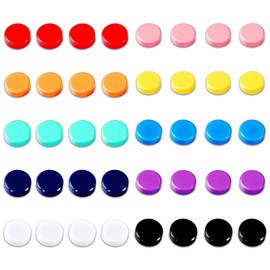 Mesanda Magnets Magnetic Dry Erase Board Strong Color Magnets, 40 Pieces and 10 Colors Magnets, Cute, Round Shape, Multi-Purpose, Fixed, Refrigerator, Whiteboard, Chalkboard, Bulletin Board, Map,