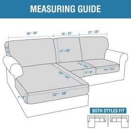 H.VERSAILTEX 2025 New Sectional Couch Covers 6 Pieces Stretch Sofa Covers for Sectional Sofa Set Separate L Shaped Couch Cover for Both Left/Right Couch (Seat and Back: 1 Chaise + 2 Sofa, Burgundy)