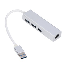 USB 3.0 to Ethernet Adapter 4 in 1 Multiport Multifunction Hub Ethernet Adapter for Desktop Laptop Tablet