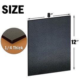ABS Plastic Sheet 1/4 Inch Thick 8" x 12" (2-Pack)，Black Rigid Moldable Panel with Different Surfaces (Textured Front & Smooth Back) for Structural Parts, Project Enclosures, and DIY Home Decor, etc.