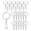 ZoloAJay 50Sets 1 inch Keychain Rings Silver Split Round Key