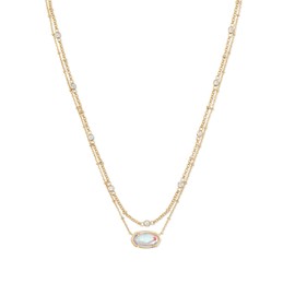 Kendra Scott Elisa Crystal Multi Strand Necklace in 14k Gold-Plated Brass, Fashion Jewelry for Women, Dichroic Glass