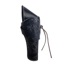 AS HANDCRAFT Full Grain Buff Leather Western Gun Holster - Cross Draw Holster for 22, 38/357, 44/45 Revolvers (4" to 6") - Right, Black