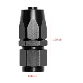 Shineyoo 6AN Straight End Fitting 4 Pcs for Braided Fuel Oil Gas Line Hose End 6 AN Fittings Aluminum Black