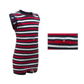 Kaycey Popper Vest Sleeveless Bodysuit With Crotch Snap Closure & Tube Access, Adaptive Clothing for Kids with Special Needs, Soft Cotton, Red-White-Blue, 3-4 Years