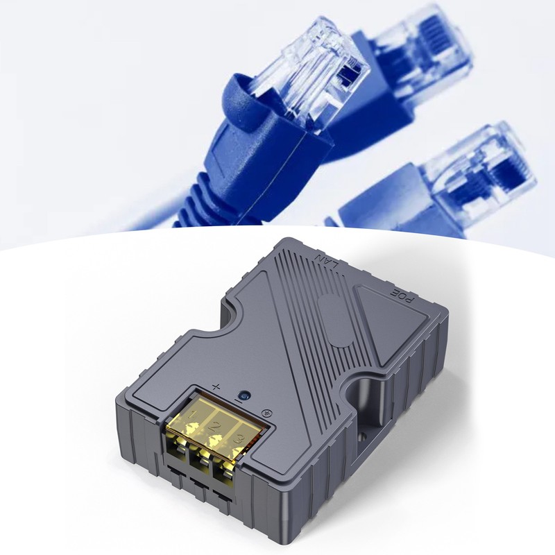 PoE Injector 48‑57V 3A GigE Passive ABS Surge ESD Protection