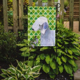 Caroline's Treasures SS4414GF Bedlington Terrier St. Patrick's Day Shamrock Portrait Garden Flag Mailbox Flag Decorative Yard Flag Banner Outside Patio Artwork Yard Flower Beds, Garden Size, Multicol