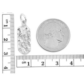 Small Nugget Charm Pendant .925 Sterling Silver