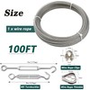 1/8 Inch Stainless Steel Wire Rope Cable Kit,100 ft Length