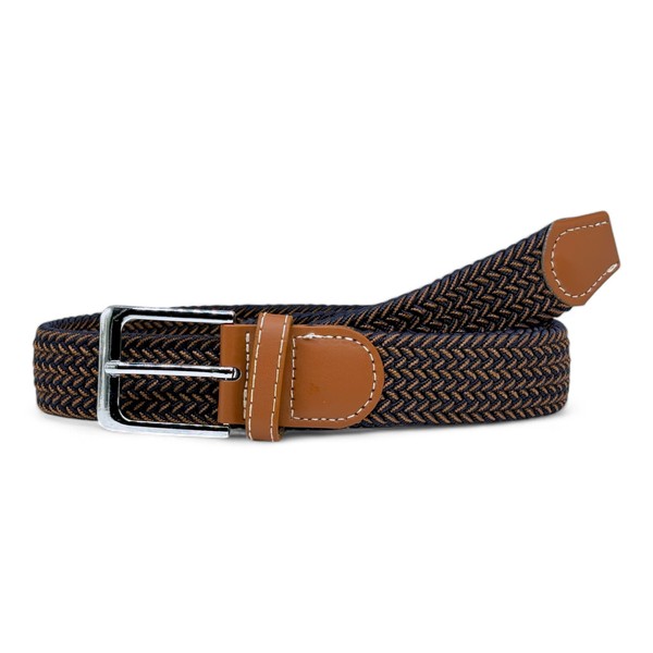SEGMENTES Two Tone Elastic Braided Belt for Men and Women