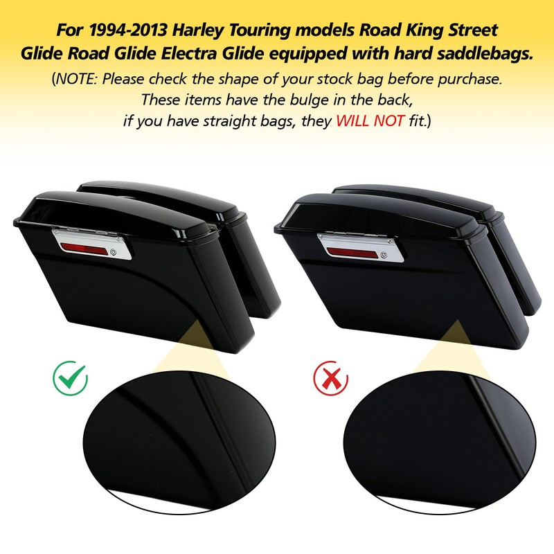 XFMT Motorcycle 4" Stretched Saddlebag Extensions For Harley Touring Road