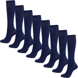 Dress Cici Nylon Compression Socks for Men, Knee High Running Socks (4 Pairs: Blue), Asia Size XXL