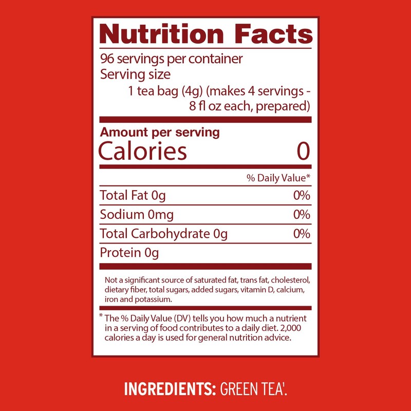 Luzianne Green Tea Bags, Family Size, 24ct Box (Pack of