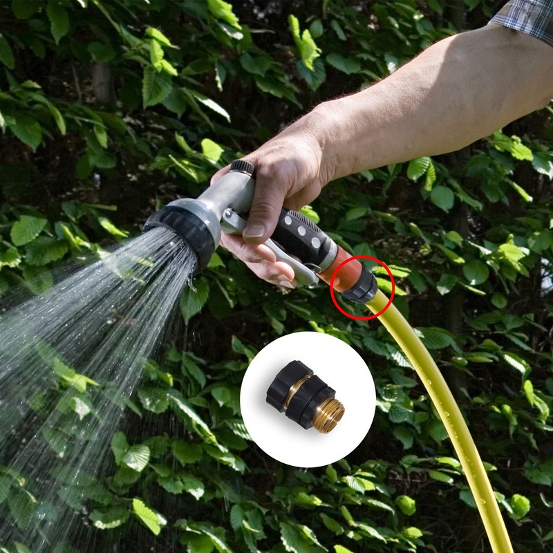 Hourleey Garden Hose Quick Connector, 3/4 Inch Male and Female