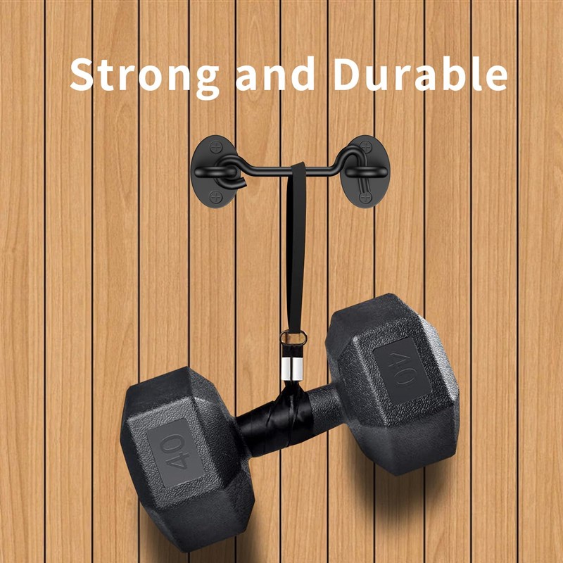 2 Pack Barn Door Latch Lock 3" Black Hook and