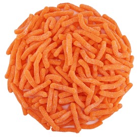 FirstChoiceCandy Sweet & Sour Gummy Worms, Multi Flavors and Solid Colors (2 Pound, Sour Orange)